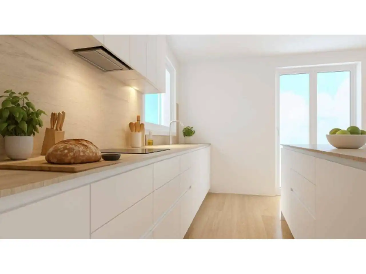 Kitchen of Flat for sale in Sabadell  with Air Conditioner, Private garden and Parquet flooring