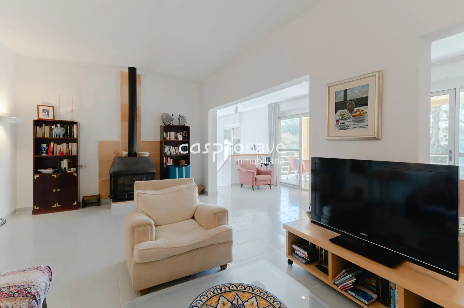 Wohnzimmer von Haus oder Chalet zum Verkauf in Benicasim / Benicàssim mit Heizung, Privatgarten und Terrasse