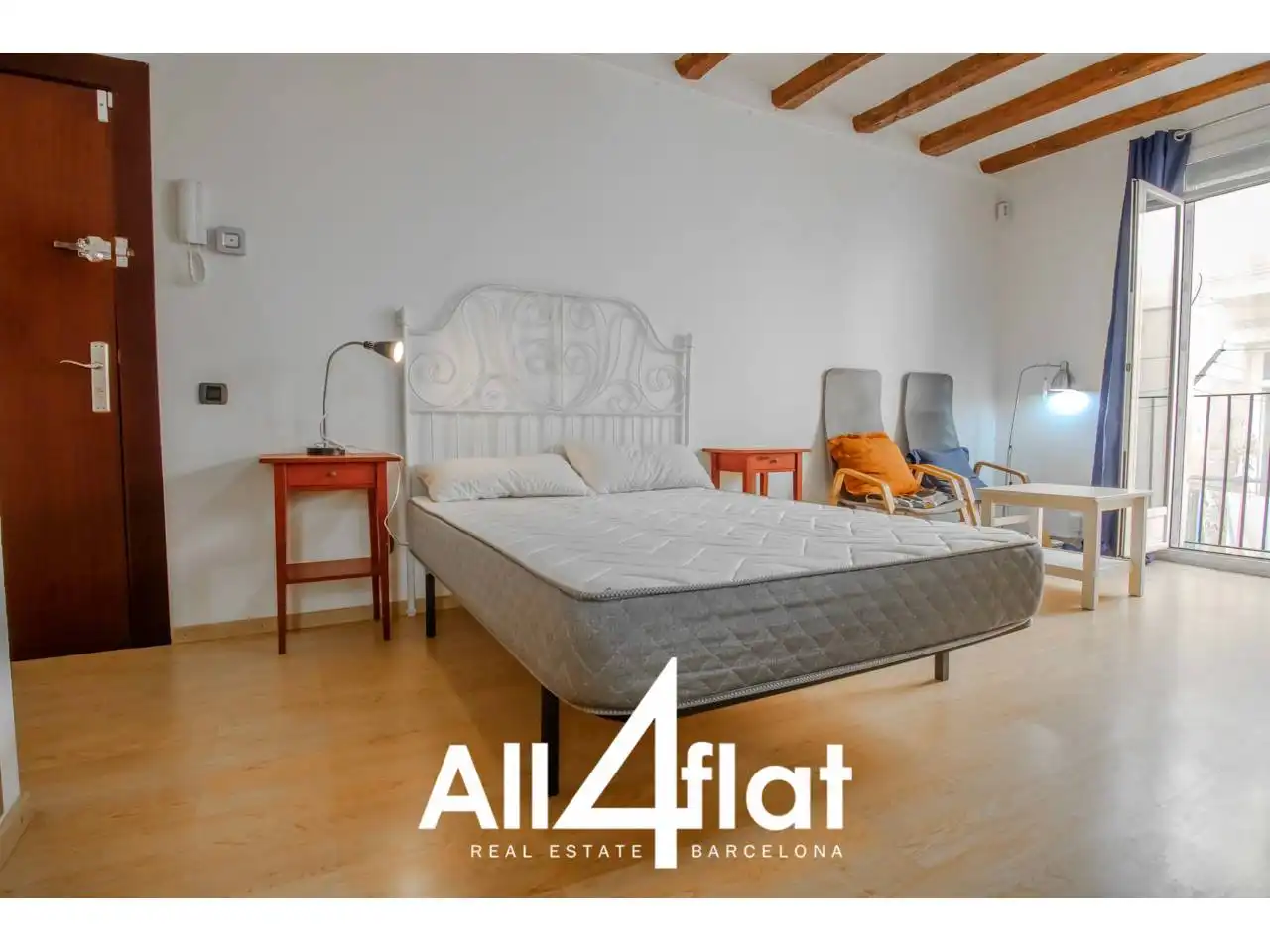 Bedroom of Flat for rent in Barcelona  with Heating, Parquet flooring and Furnished