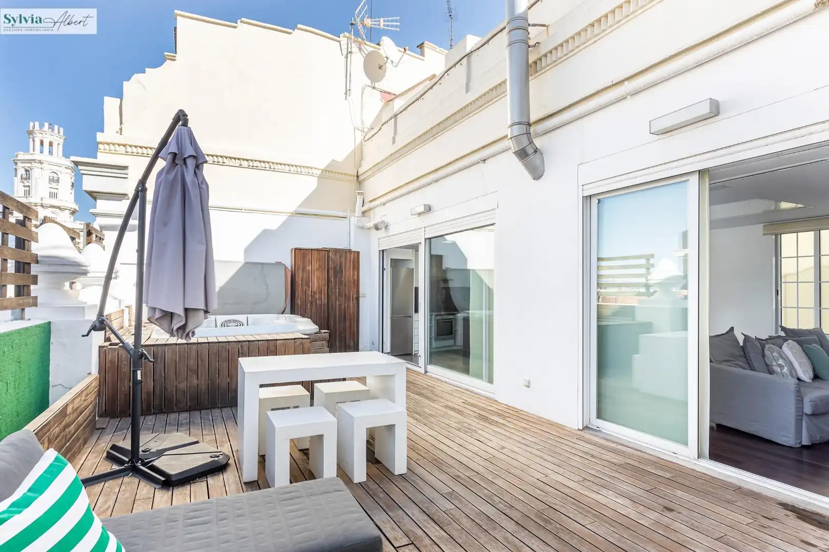 Terraza de Ático de alquiler en Valencia con Aire acondicionado, Parquet y Terraza