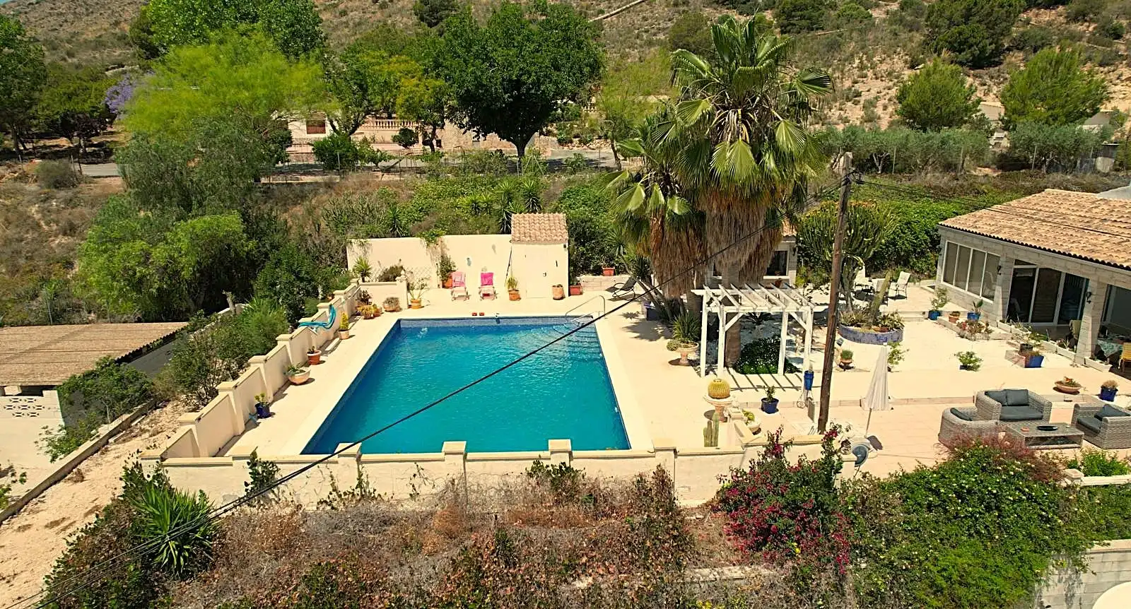 Piscina de Finca rústica en venda en Aspe amb Jardí privat, Terrassa i Piscina