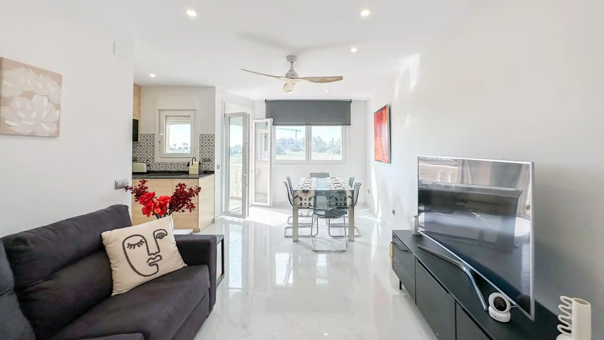 Sala de estar de Piso de alquiler en Málaga con Aire acondicionado, Jardín privado y Terraza