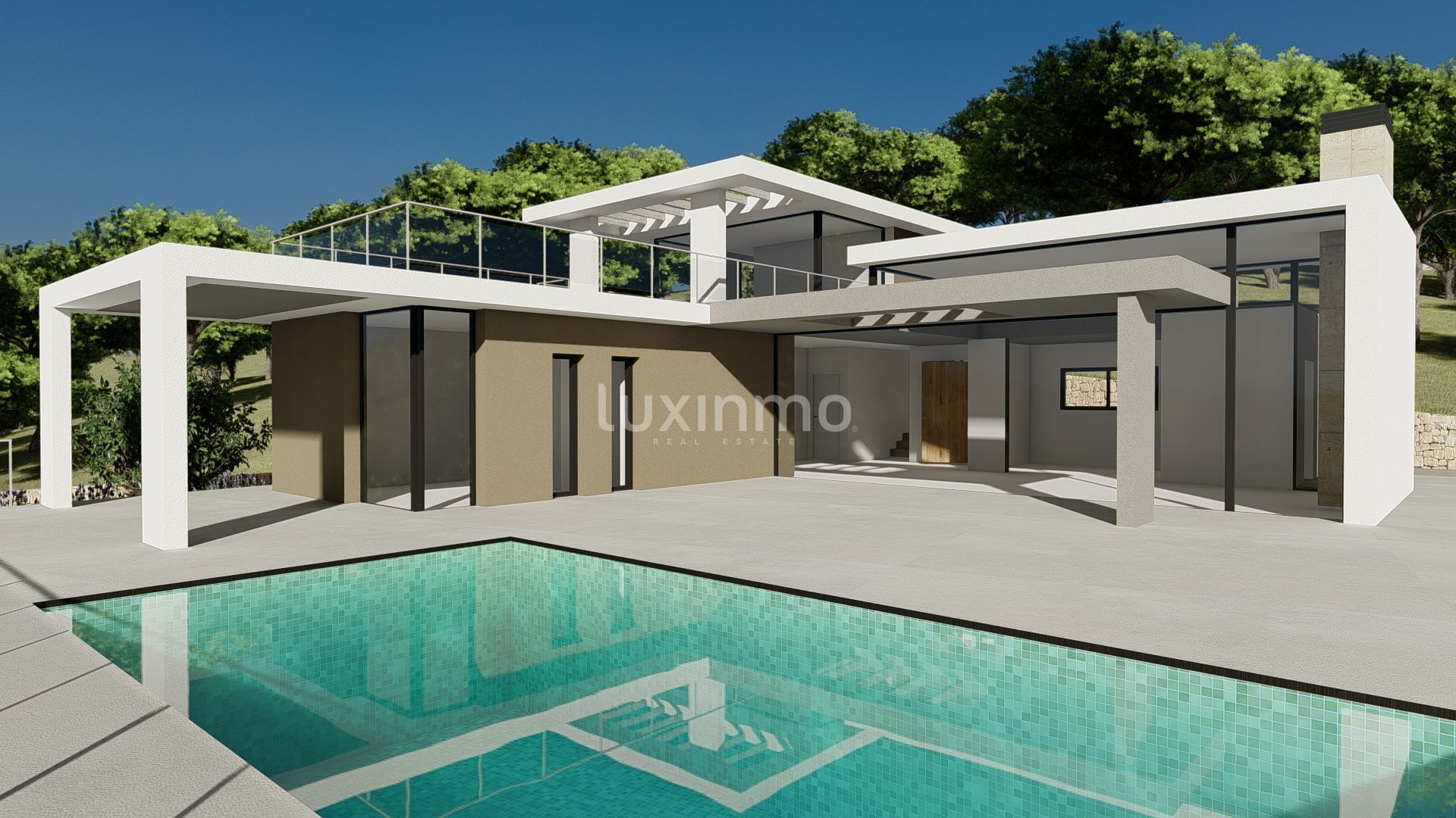 Exterior view of House or chalet for sale in Benitachell / El Poble Nou de Benitatxell  with Air Conditioner, Terrace and Swimming Pool