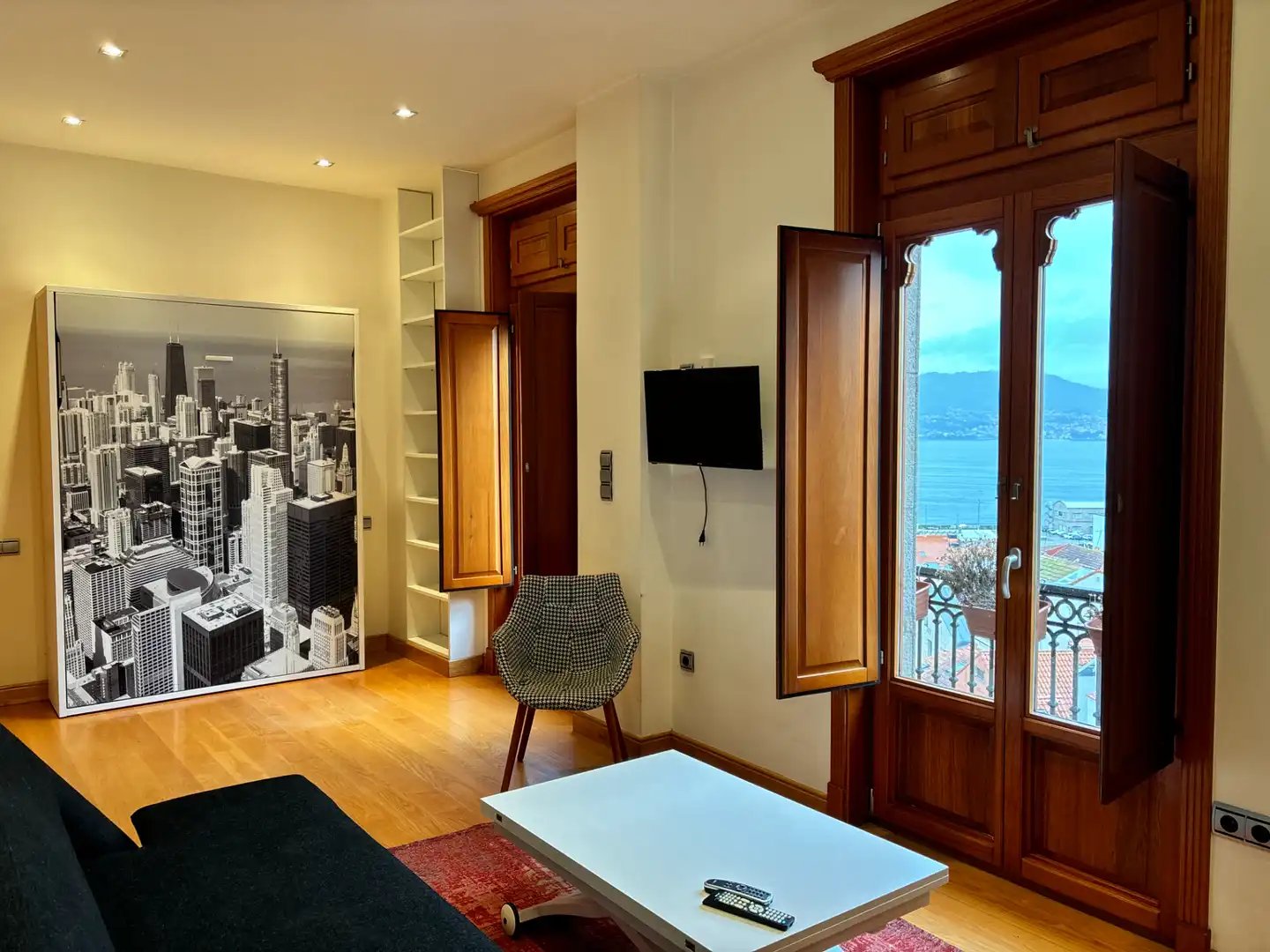 Sala de estar de Estudio de alquiler en Vigo  con Calefacción, Amueblado y Horno