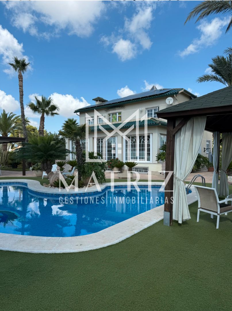 Vista exterior de Casa o xalet en venda en Elche / Elx amb Aire condicionat, Calefacció i Jardí privat