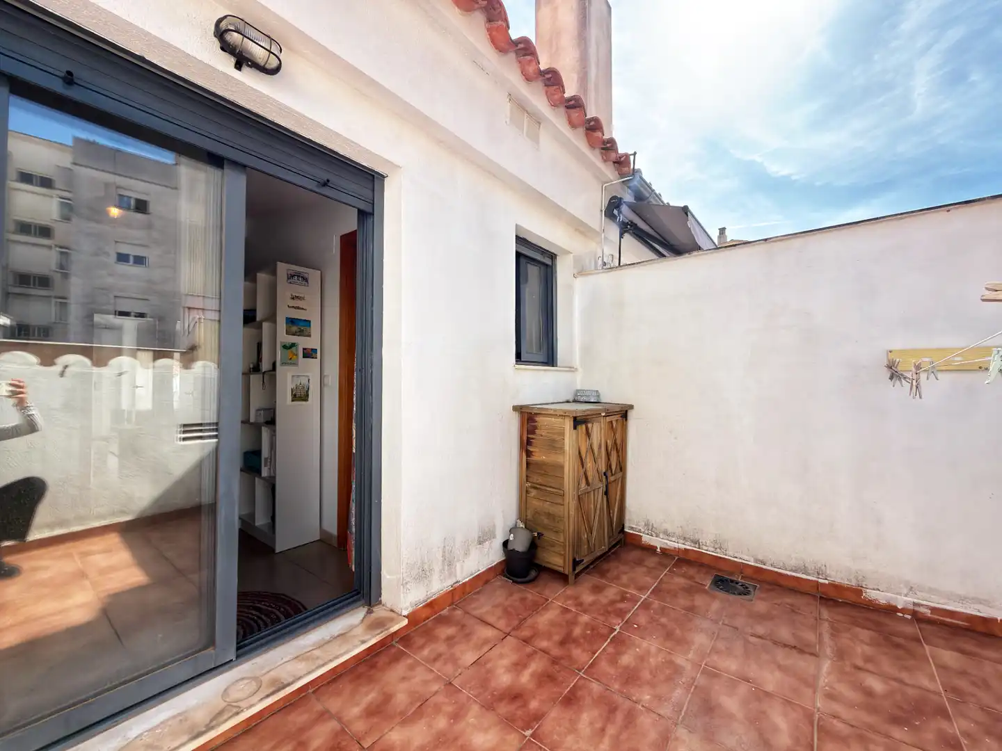 Terrasse von Dachboden zum Verkauf in Castellón de la Plana / Castelló de la Plana mit Terrasse, Möbliert und Ofen