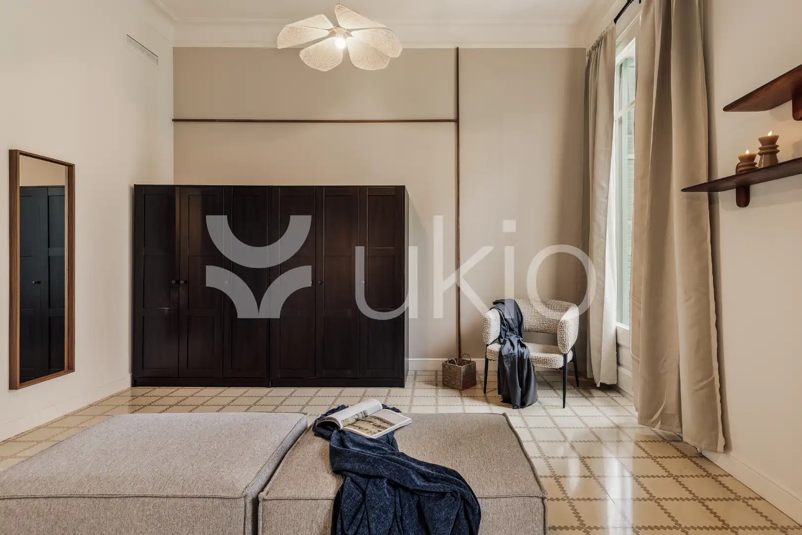 Habitación de Apartamento de alquiler en Barcelona con Aire acondicionado, Calefacción y Amueblado