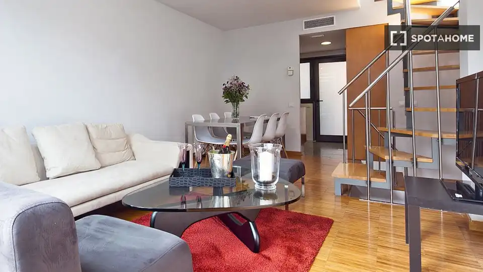 Sala de estar de Apartamento para compartir en Barcelona con Aire acondicionado, Calefacción y Terraza