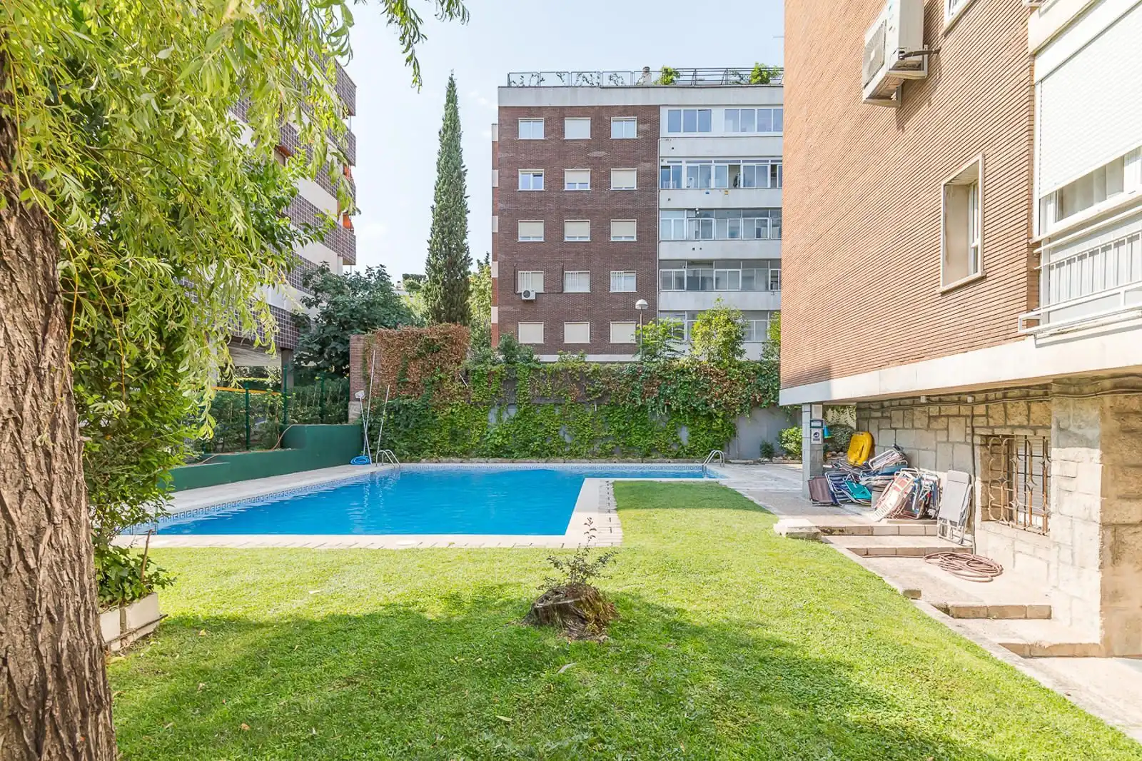 Swimming pool of Flat for rent in Madrid  with Furnished and Community pool