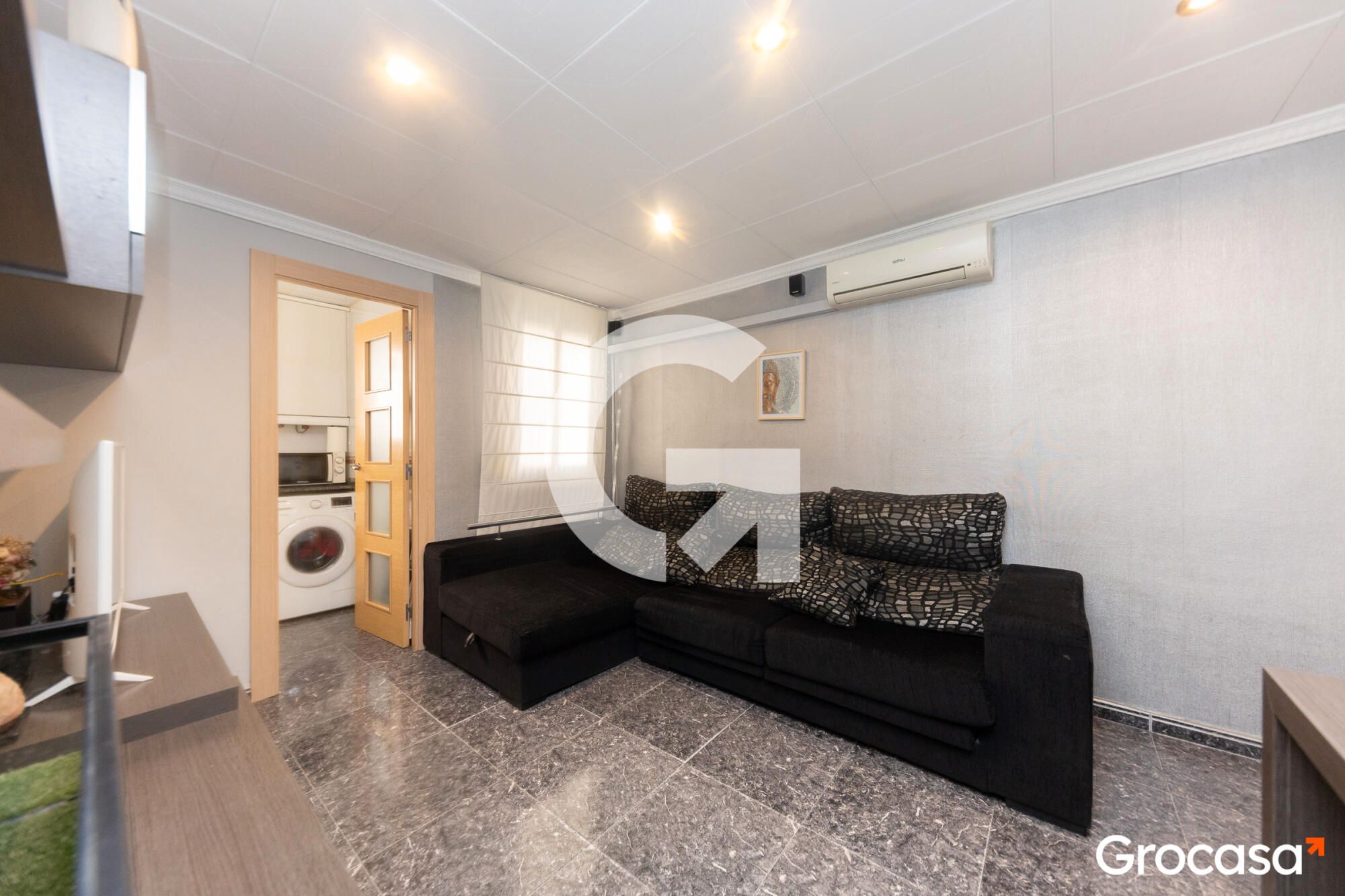 Sala de estar de Piso en venta en L'Hospitalet de Llobregat con Aire acondicionado