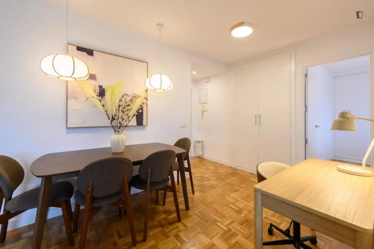 Esszimmer von Wohnungen zur Miete in Madrid mit Klimaanlage, Heizung und Möbliert