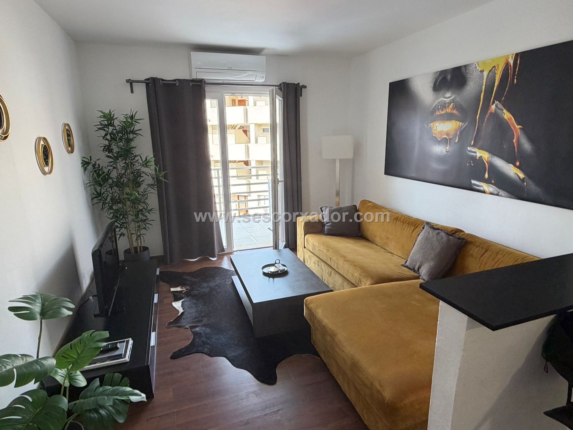 Sala de estar de Piso de alquiler en Andratx con Aire acondicionado, Parquet y Amueblado