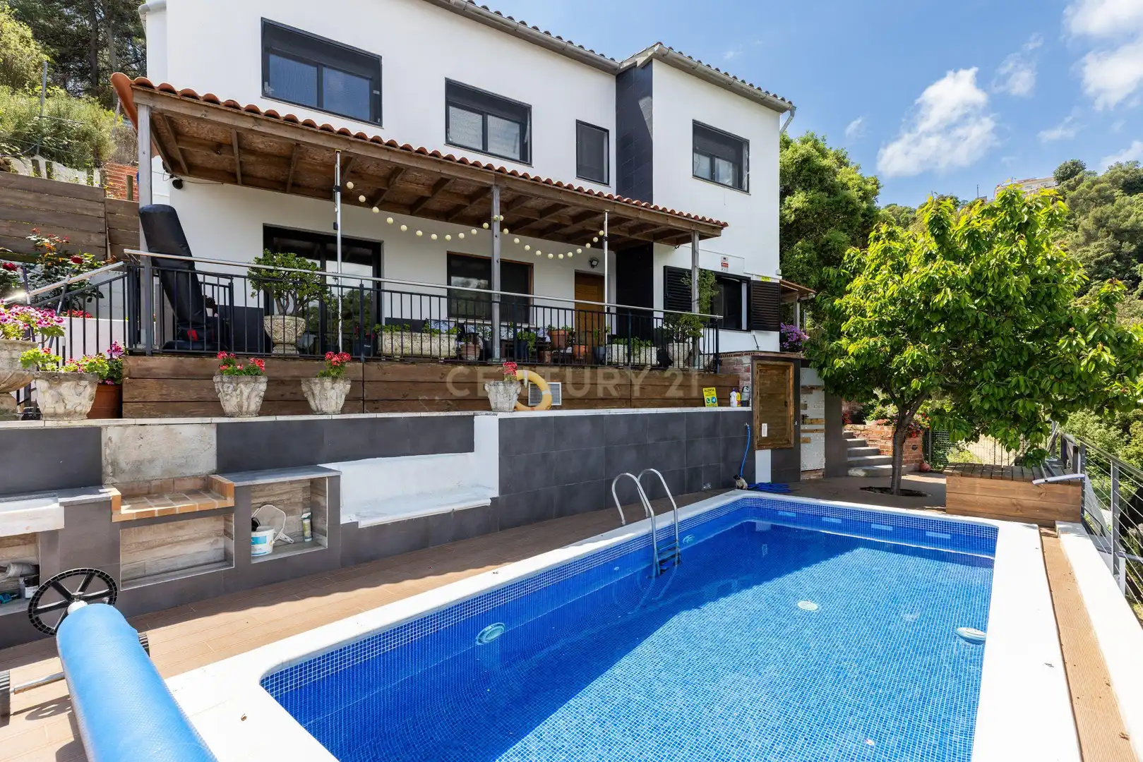 Vista exterior de Casa o chalet en venta en Palafolls con Aire acondicionado, Jardín privado y Piscina