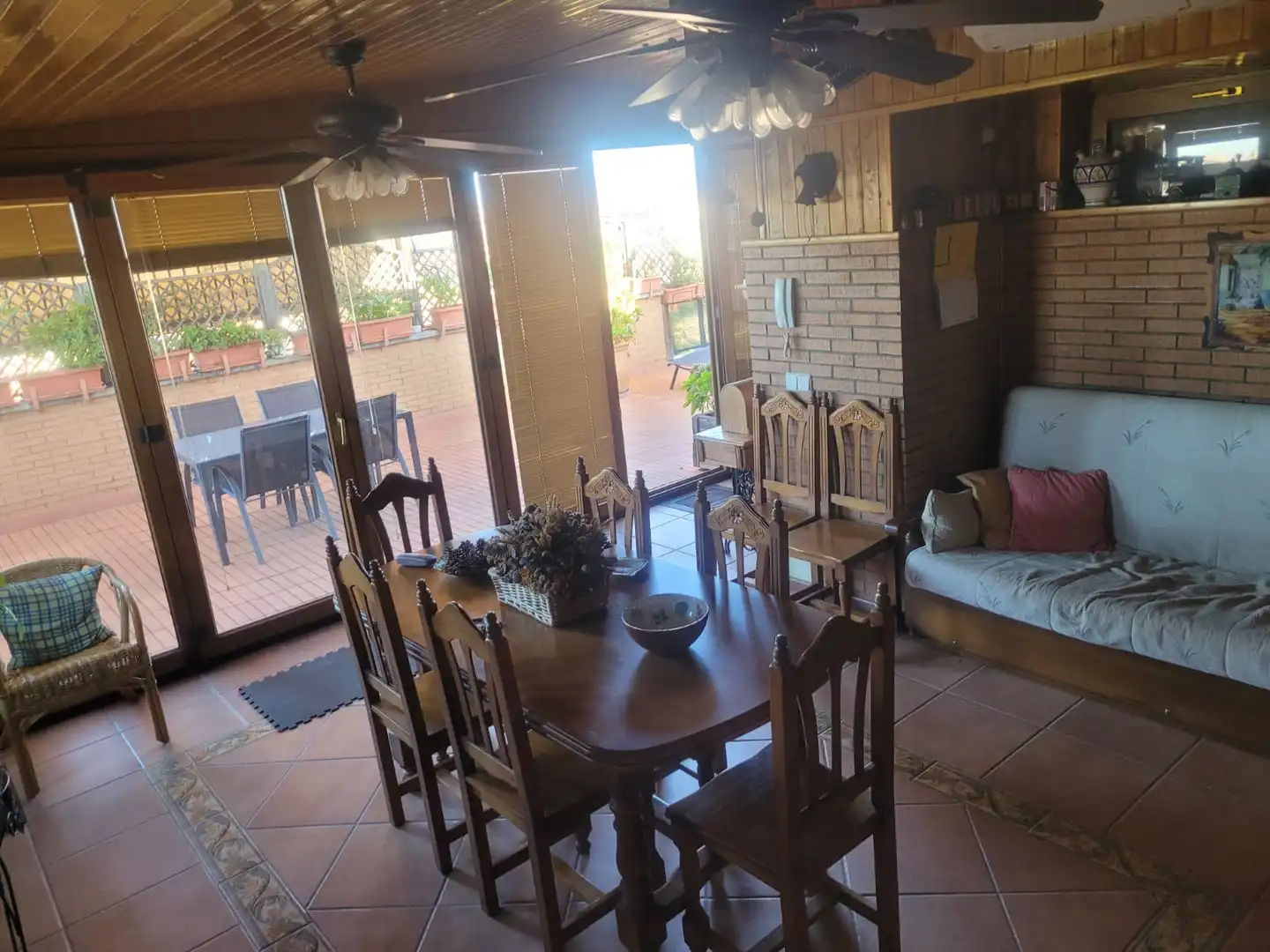 Esszimmer von Dachboden zum Verkauf in Madrid mit Heizung, Privatgarten und Parkett