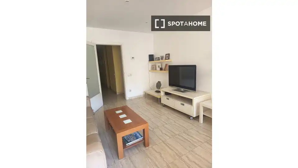 Sala de estar de Piso para compartir en Barcelona con Aire acondicionado, Calefacción y Amueblado