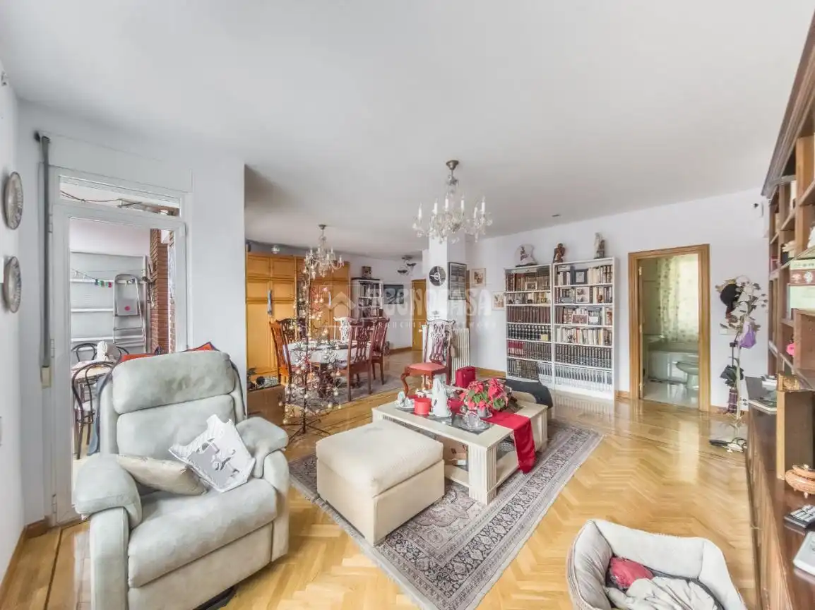 Wohnzimmer von Wohnung zum Verkauf in Madrid mit Heizung, Parkett und Terrasse