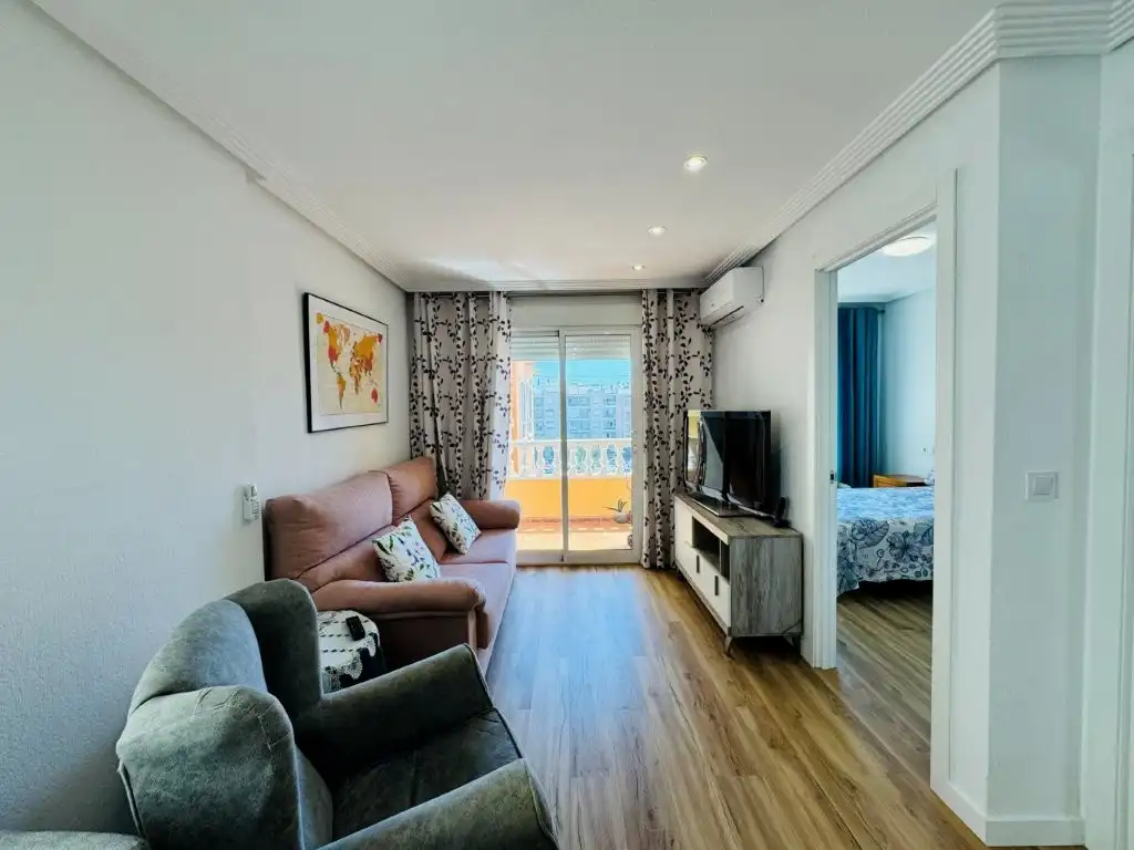 Sala de estar de Piso en venta en Guardamar del Segura con Aire acondicionado, Terraza y Amueblado