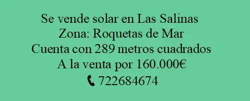 Garden of Land for sale in Roquetas de Mar