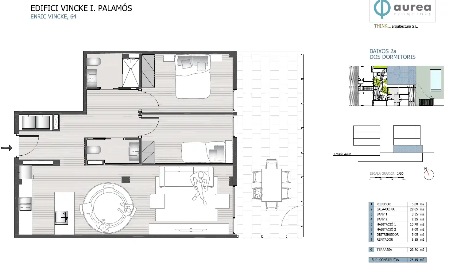 Piano terra di nuova costruzione con terrazza in vendita a Carrer de la Font 42I