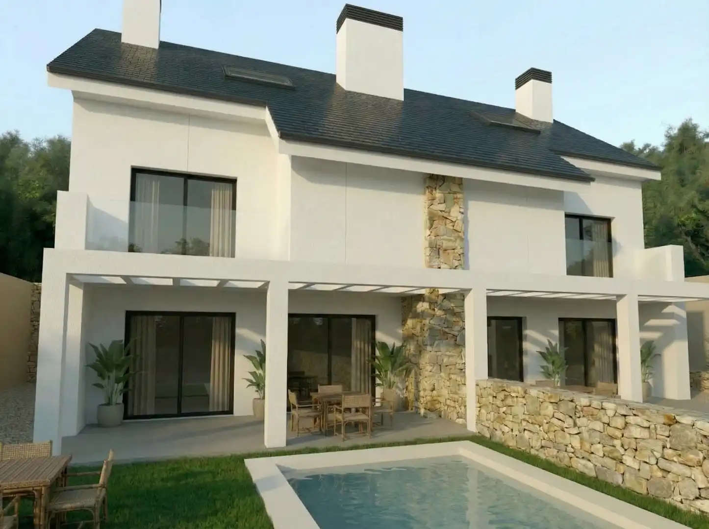 Exterior view of Houses for sale in Galapagar  with Air Conditioner, Private garden and Terrace