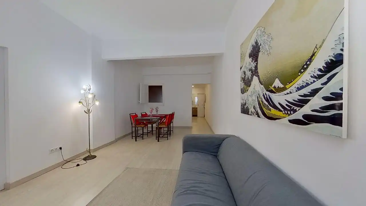 Sala d'estar de Apartament en venda en Barcelona amb Parquet, Terrassa i Balcó
