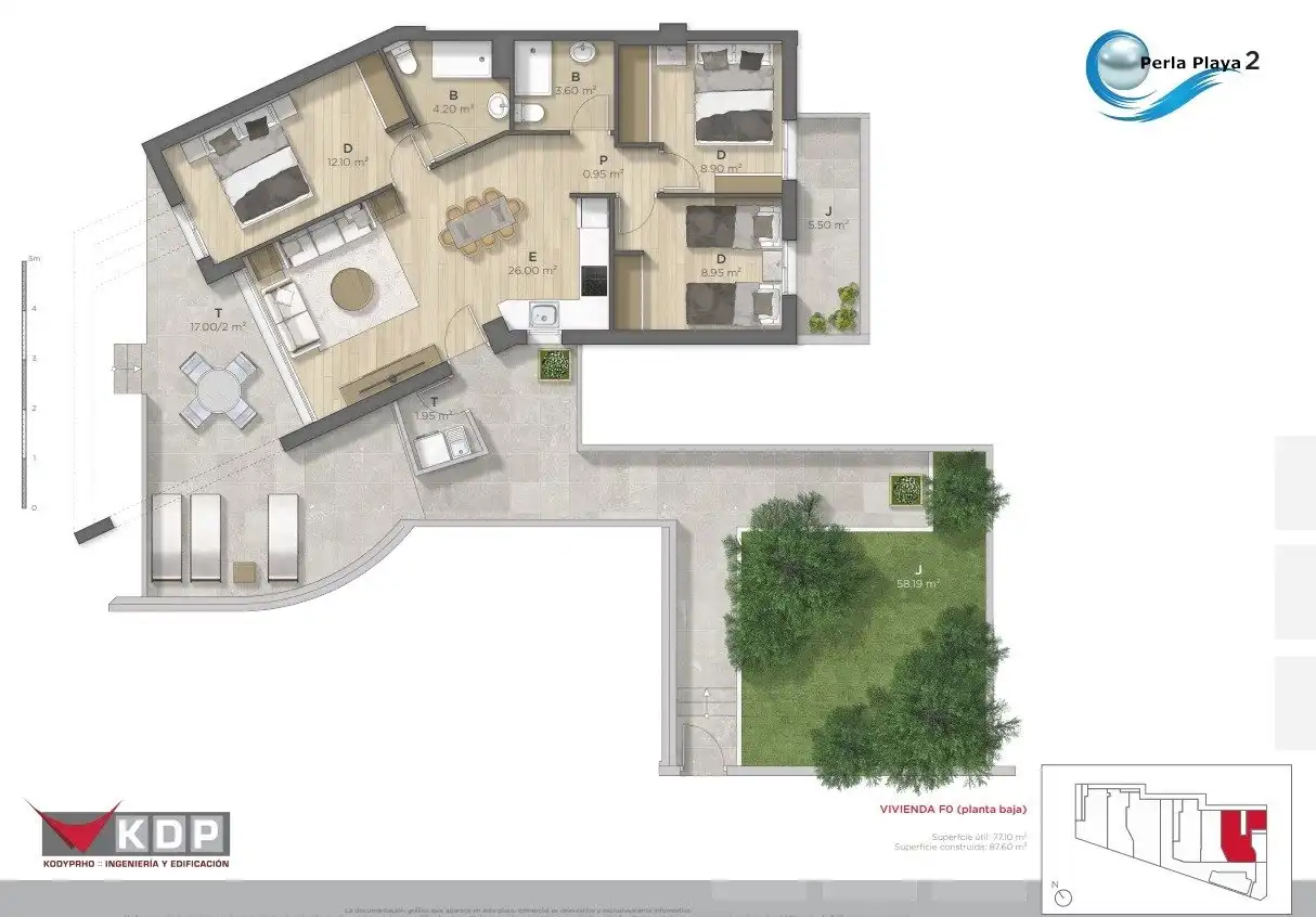 Apartamento en venta en Mazarrón con Aire acondicionado, Jardín privado y Terraza