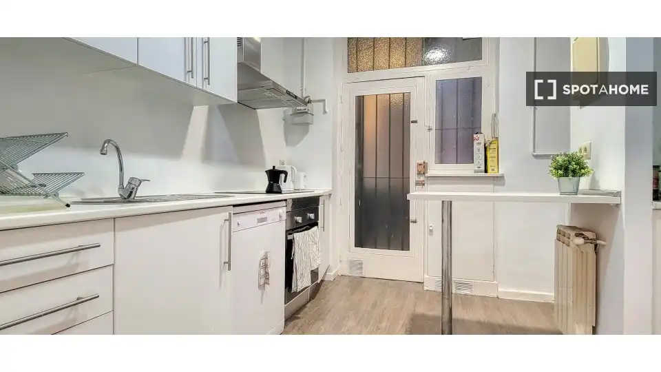 Kitchen of Flat for share in Madrid  with Air Conditioner, Heating and Furnished