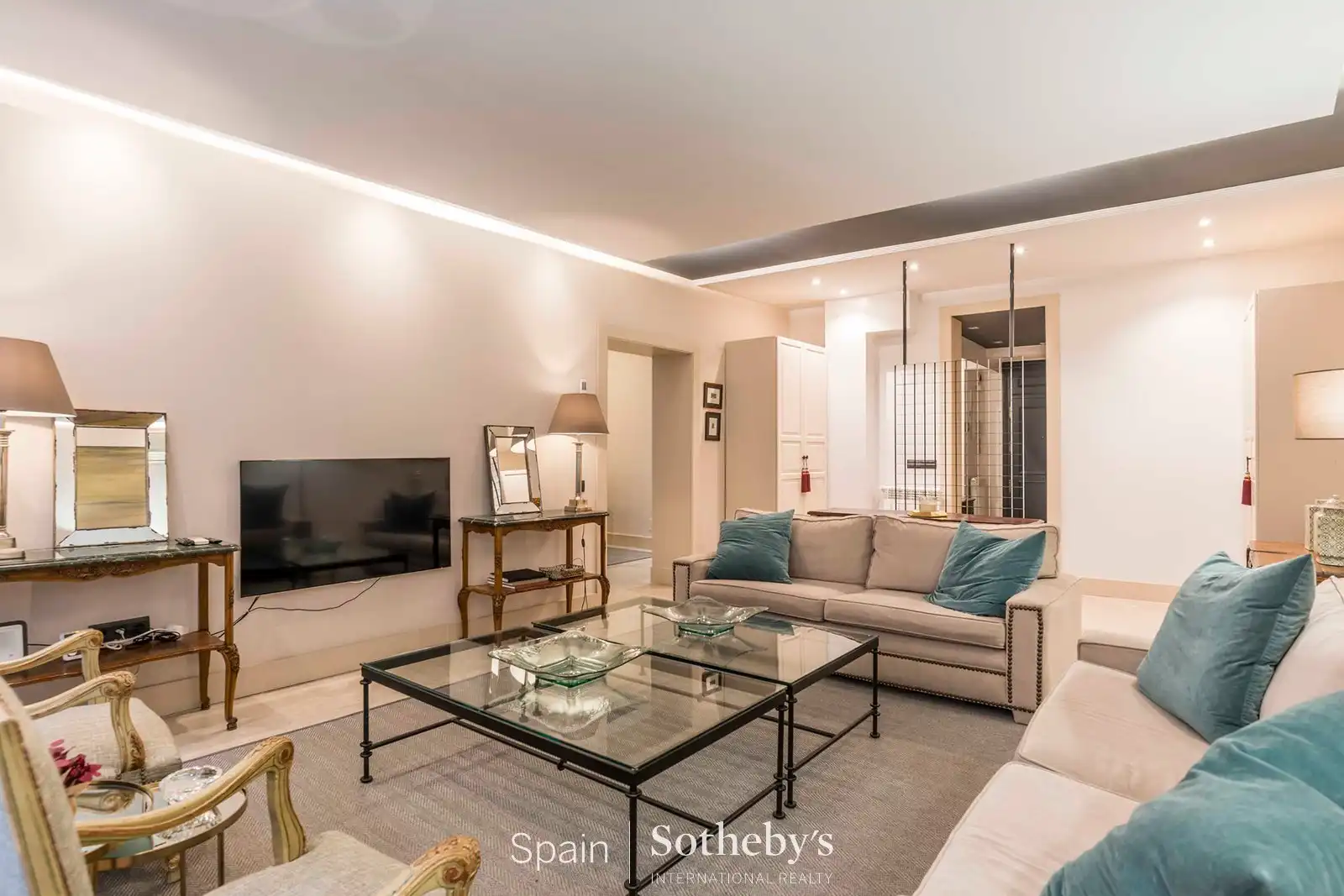 Sala d'estar de Apartament de lloguer en Madrid amb Aire condicionat, Calefacció i Jardí privat