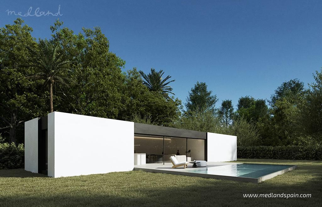 Vista exterior de Casa o xalet en venda en L'Alfàs del Pi amb Aire condicionat, Jardí privat i Terrassa