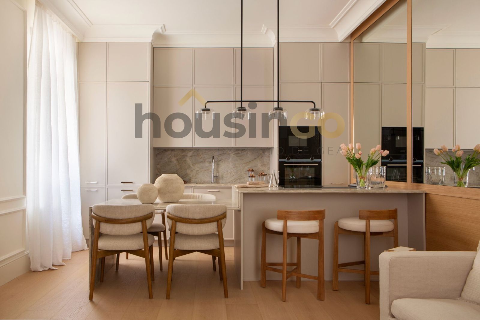 Kitchen of Flat for sale in  Madrid Capital  with Air Conditioner, Heating and Furnished