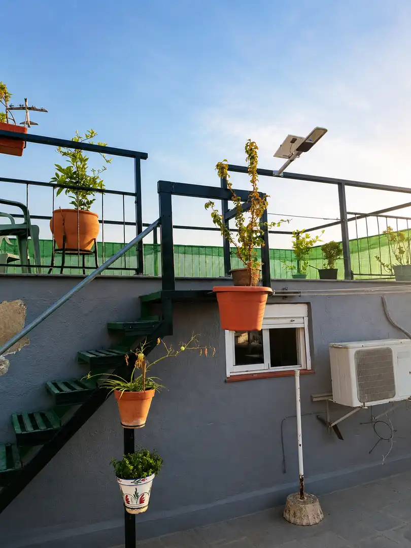 Balcony of Houses for sale in Constantina  with Air Conditioner, Private garden and Terrace