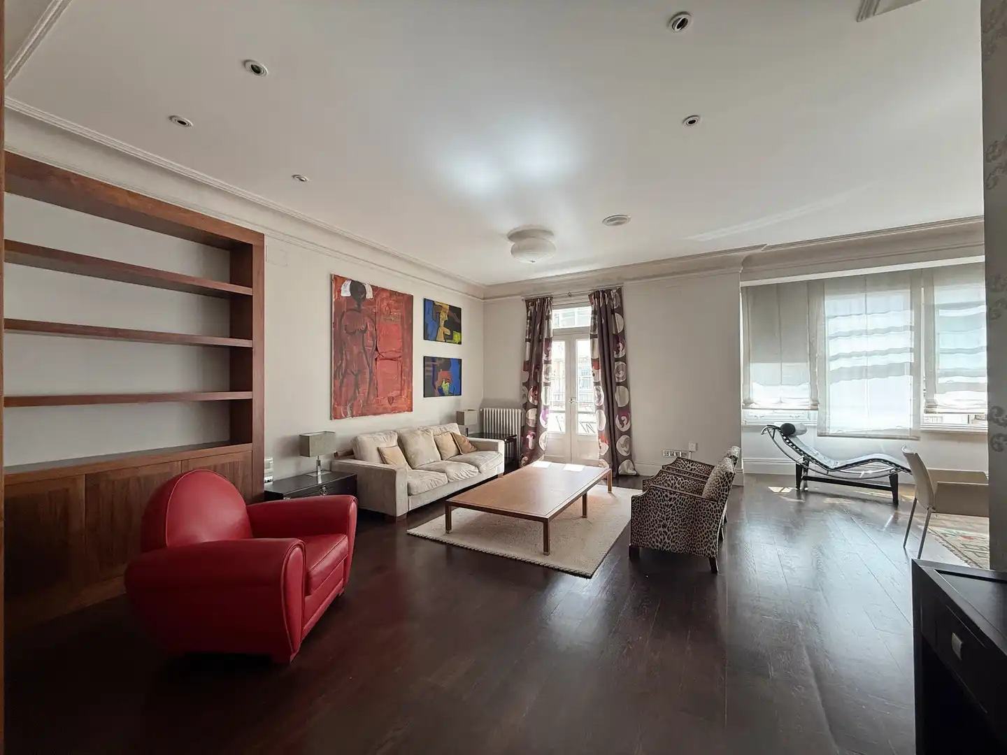 Wohnzimmer von Wohnung zur Miete in A Coruña Capital  mit Heizung, Parkett und Balkon