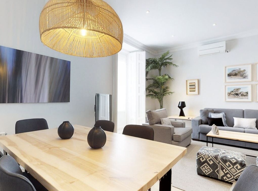 Sala de estar de Piso de alquiler en Alicante / Alacant con Aire acondicionado, Amueblado y Se aceptan mascotas