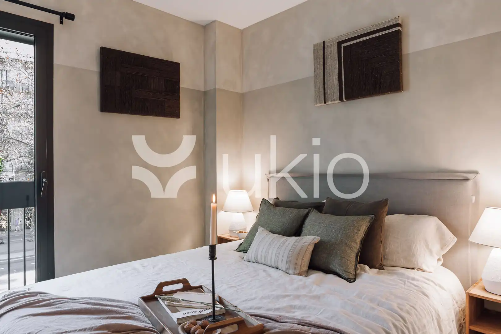 Schlafzimmer von Wohnungen zur Miete in Barcelona mit Klimaanlage, Heizung und Terrasse