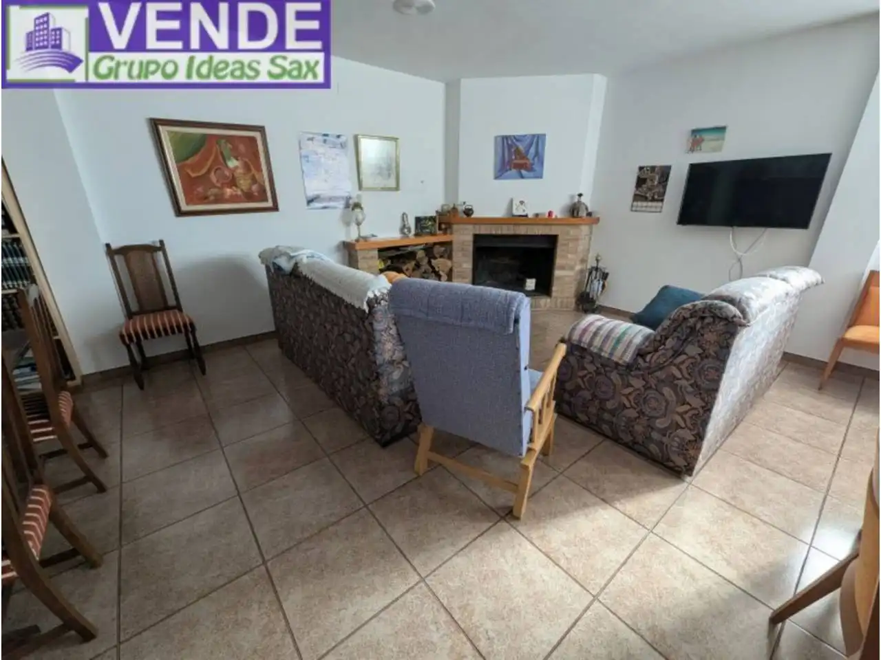 Sala d'estar de Casa adosada en venda en Sax