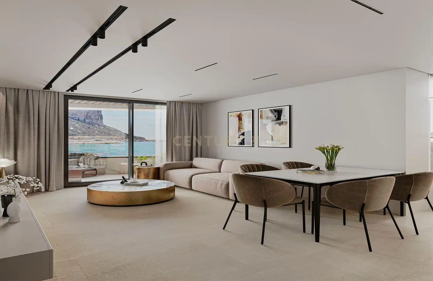 Living room of Flat for sale in Calpe / Calp  with Air Conditioner, Private garden and Swimming Pool