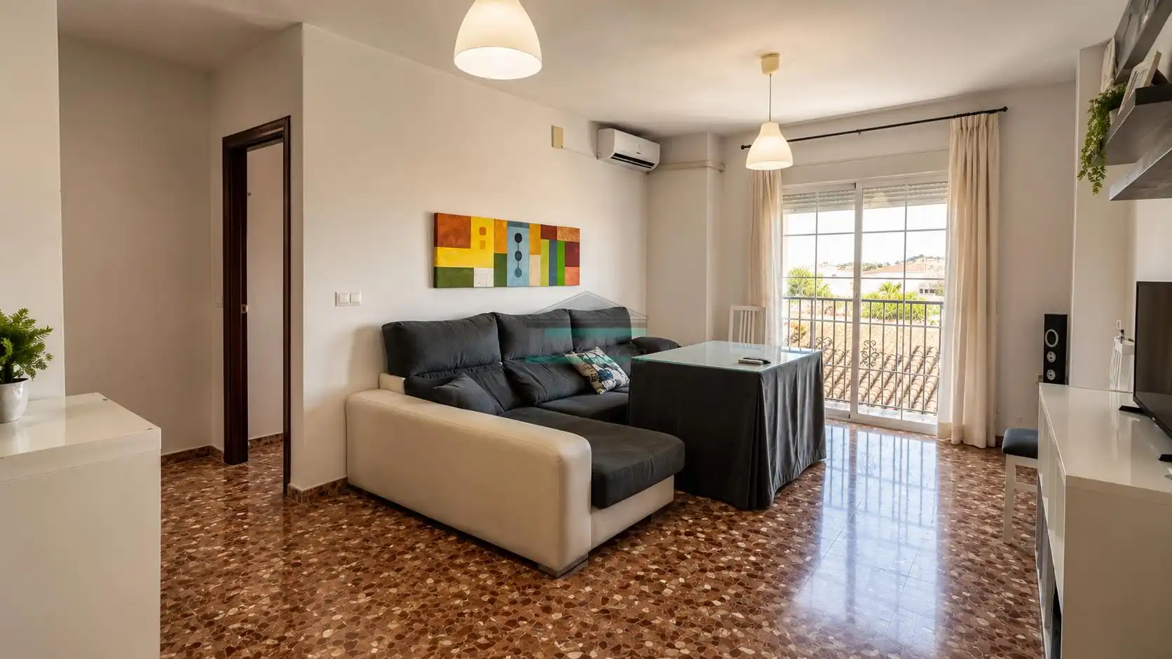 Sala d'estar de Pis en venda en Atarfe amb Aire condicionat, Terrassa i Moblat