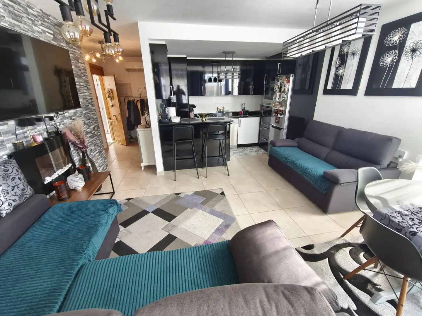 Sala de estar de Piso en venta en Ribeira con Calefacción y Terraza