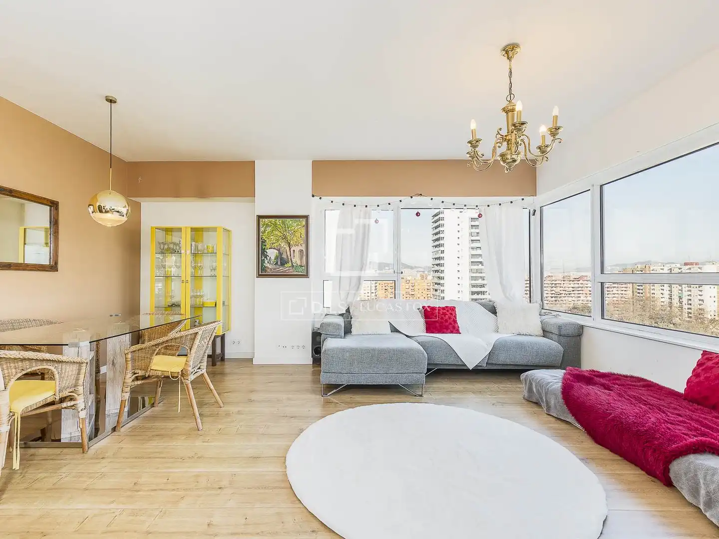 Wohnzimmer von Wohnung zum Verkauf in Barcelona mit Klimaanlage, Heizung und Privatgarten