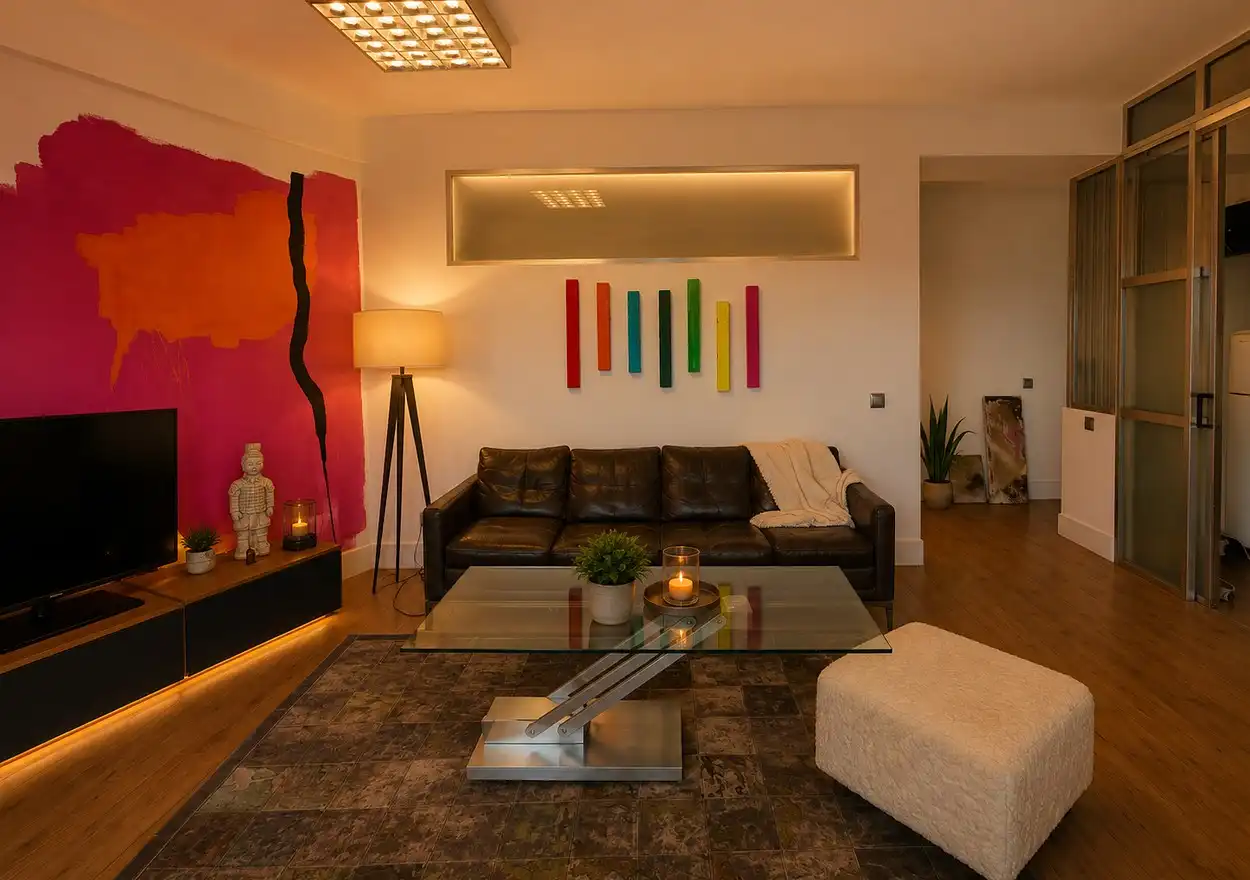 Living room of Attic for rent in Madrid  with Air Conditioner, Heating and Parquet flooring