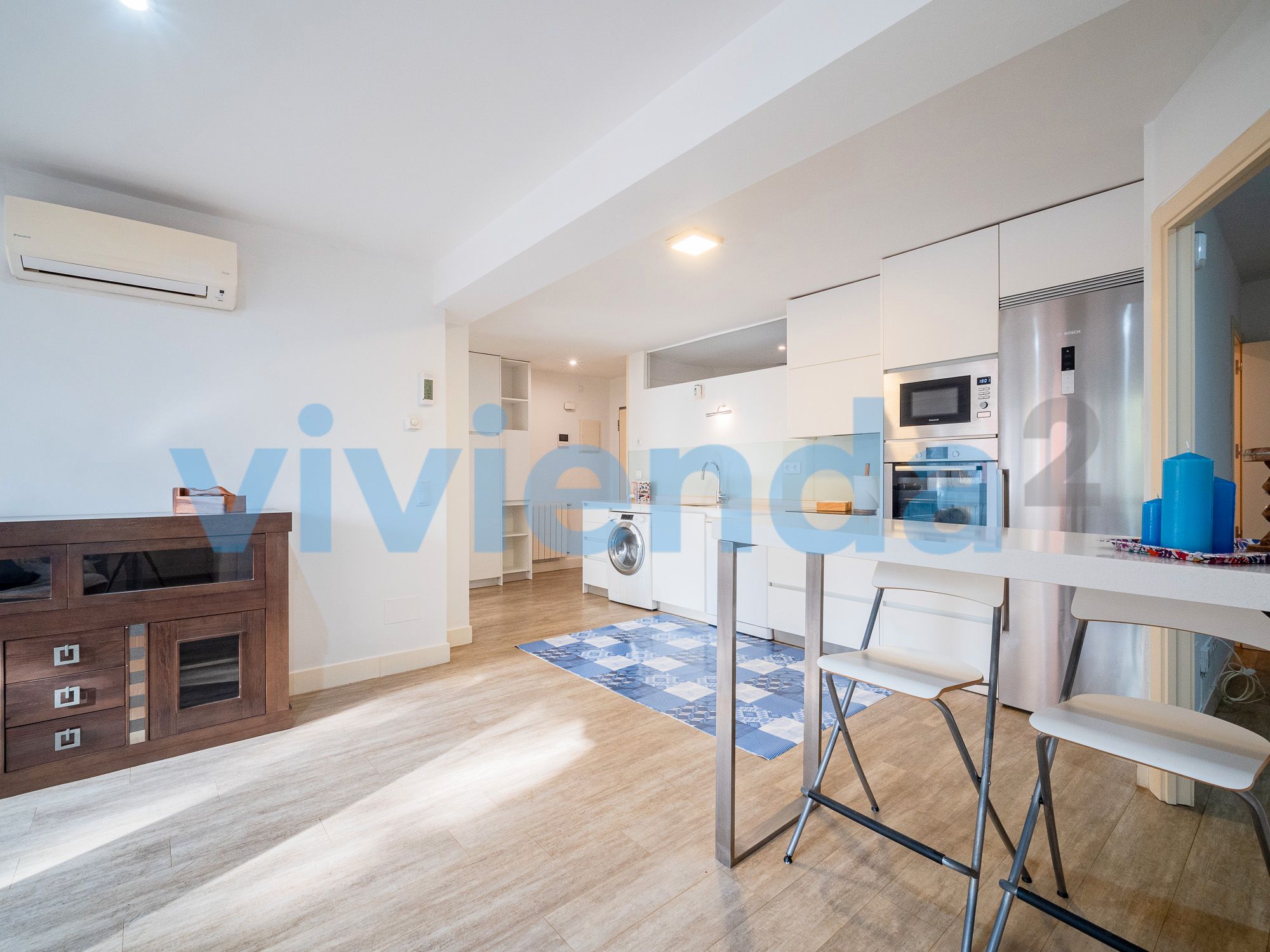 Kitchen of Flat for sale in  Madrid Capital  with Air Conditioner, Heating and Furnished