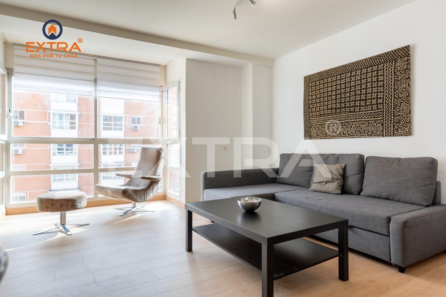 Sala de estar de Piso de alquiler en  Madrid Capital con Aire acondicionado y Piscina comunitaria