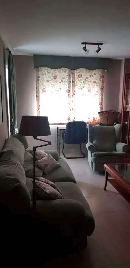 Sala d'estar de Pis de lloguer en Roquetas de Mar amb Aire condicionat, Terrassa i Moblat