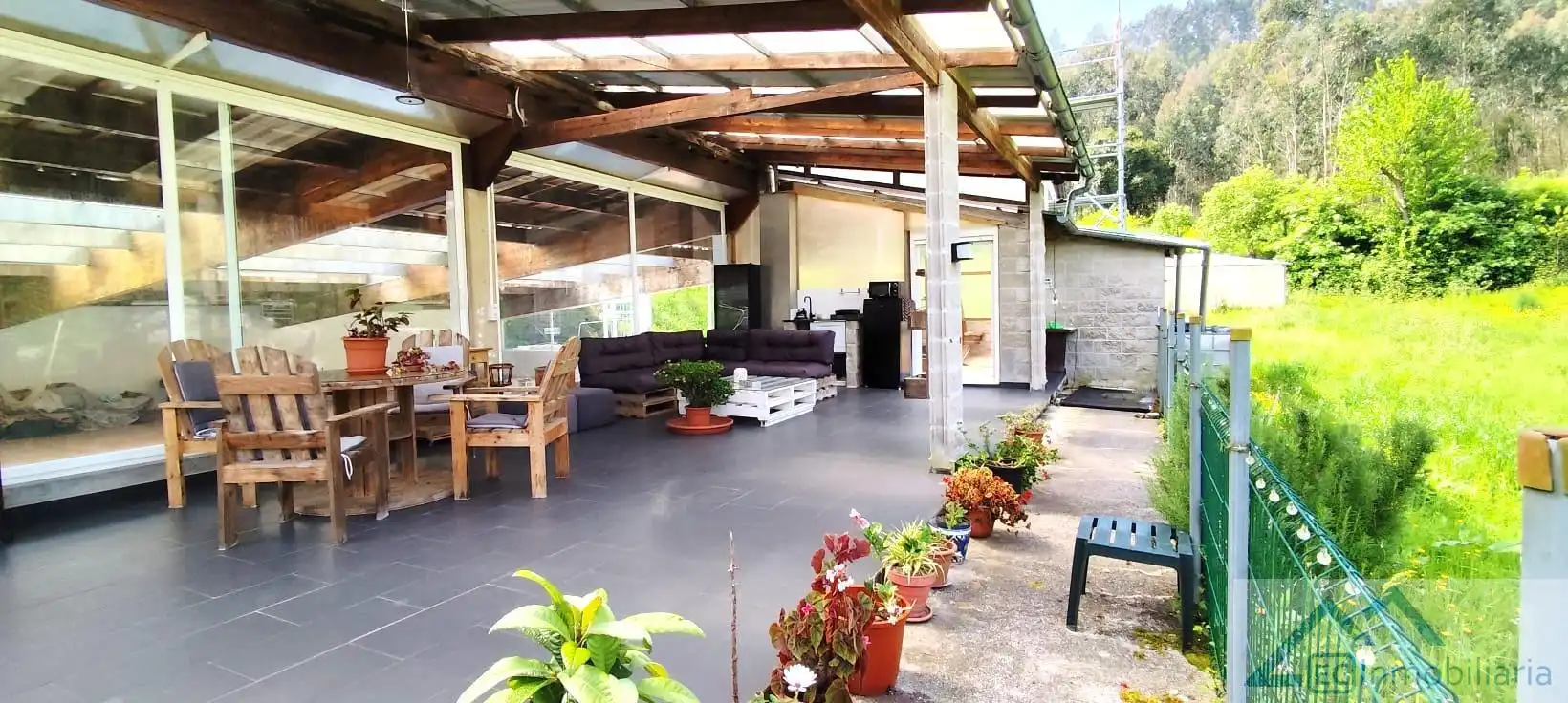 Terraza de Casa o chalet en venta en Ribamontán al Monte con Calefacción y Piscina