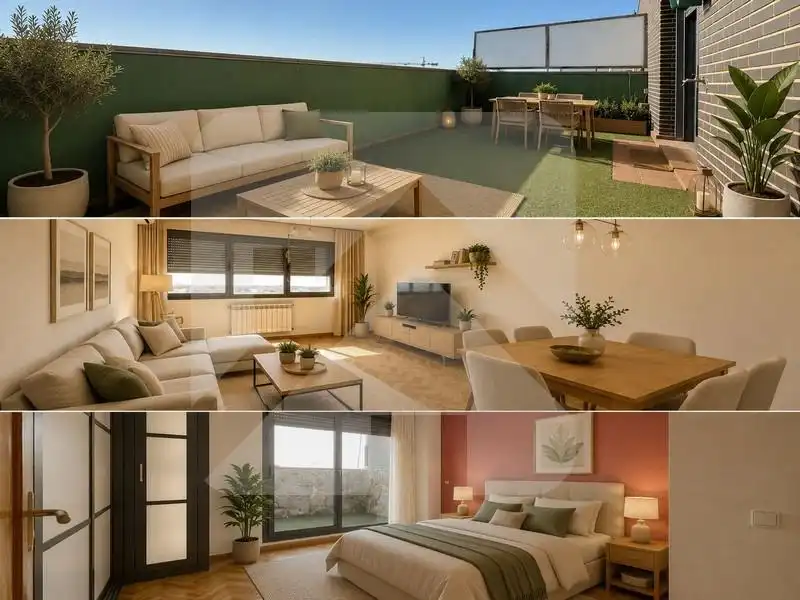 Terraza de Ático en venta en Valdemoro con Aire acondicionado, Calefacción y Jardín privado