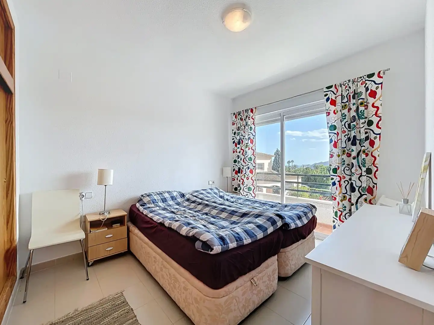 Schlafzimmer von Wohnung zur Miete in La Nucia mit Klimaanlage, Privatgarten und Schwimmbad