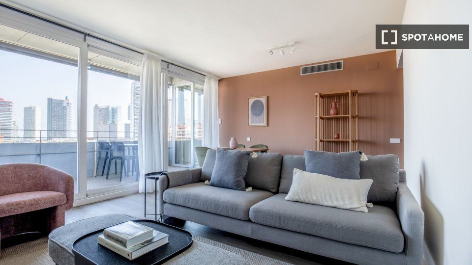Living room of Flat to rent in  Barcelona Capital  with Air Conditioner, Heating and Furnished