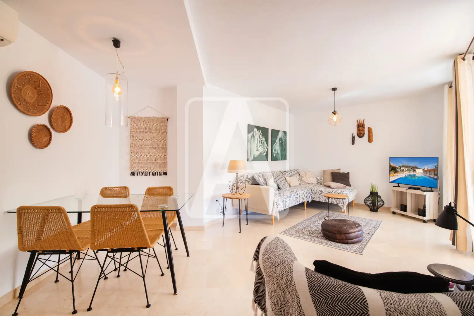 Sala d'estar de Apartament en venda en Calpe / Calp amb Aire condicionat, Terrassa i Traster