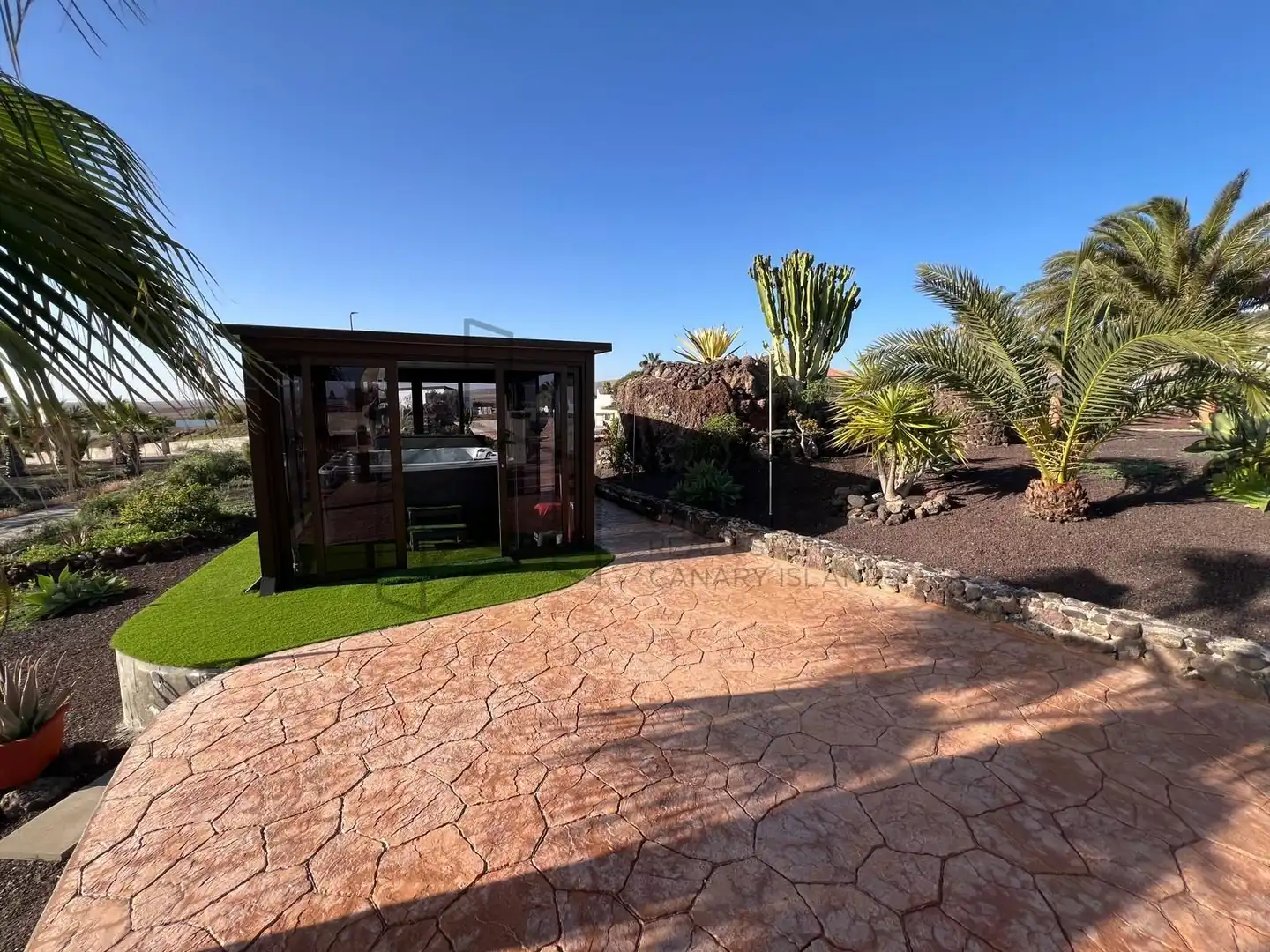 Terrassa de Casa o xalet en venda en La Oliva amb Aire condicionat, Jardí privat i Terrassa