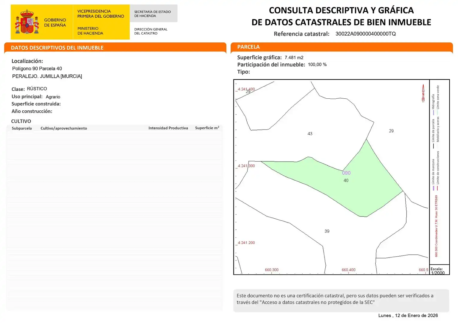 Land for sale in Jumilla